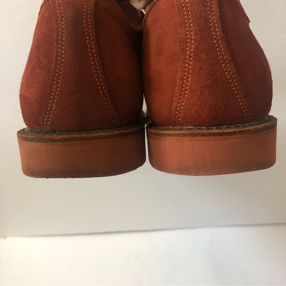 VTG WALK-OVER Men 10 Lace Up Red Suede Oxford Retro Derby Shoes USA Academia 50s - Picture 12 of 16